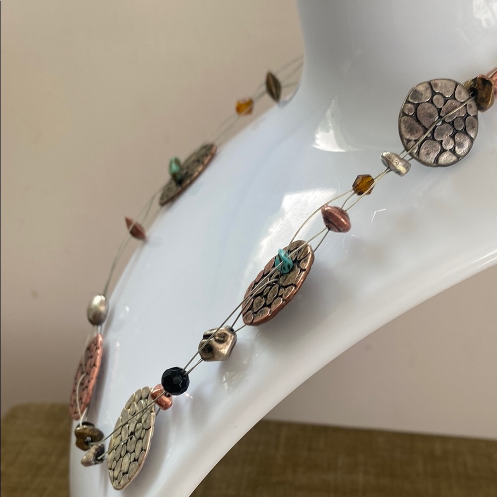 Vintage BoHo adjustable Mixed Metal Necklace - Picture 3 of 4